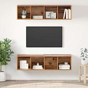 Sestava TV skříněk 2 pcs Staré dřevo 37 x 37 x 142,5 cm - obrázek 1