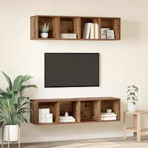 Sestava TV skříněk 2 pcs Staré dřevo 37 x 37 x 142,5 cm - obrázek 4