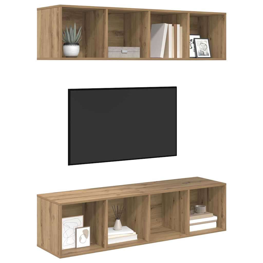 vidaXL Tv-meubelset 2 pcs artisanaal eikenkleurig 37 x 37 x 142.5 cm