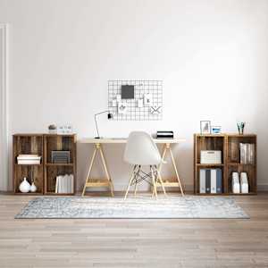 Sestava TV skříněk Nástěnný 4 pcs Staré dřevo 37 x 37 x 72 cm - obrázek 1