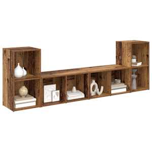 Sestava TV skříněk Nástěnný 4 pcs Staré dřevo 37 x 37 x 72 cm - obrázek 3