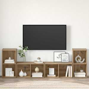 Sestava TV skříněk 4 pcs Artisanový dub kompozitní dřevo - obrázek 4