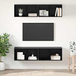 Komplet TV omaric 4 pcs Črna Orehovina 37 x 37 x 72 cm