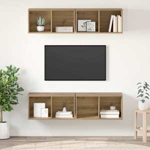 Komplet TV omaric 4 pcs Umetni hrast 37 x 37 x 72 cm