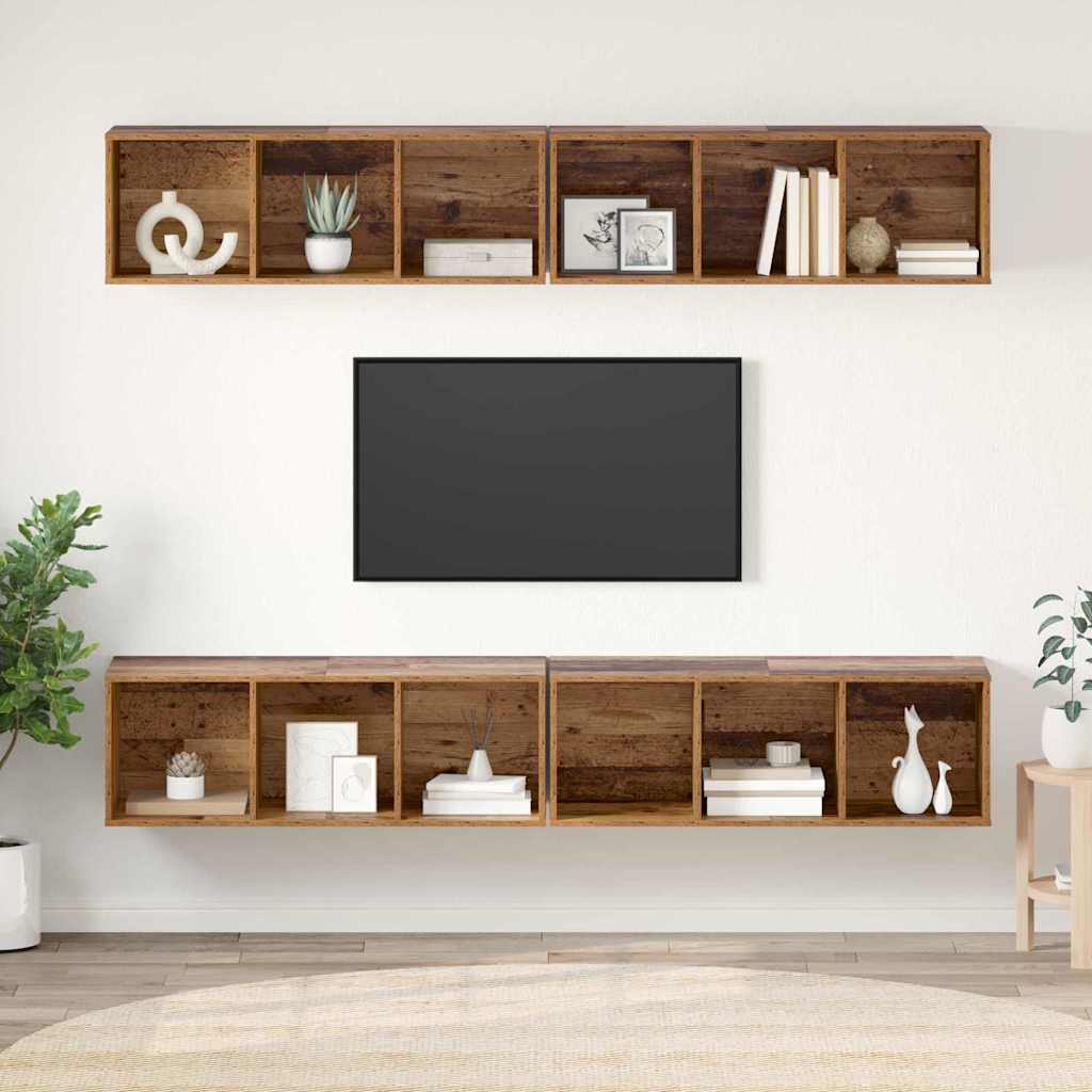 Wand TV Schrank 4 pcs Altholz 37 x 37 x 107,5 cm Ingenieuholz