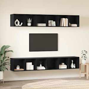 Sestava TV skříněk Nástěnný 4 pcs Černý dub 37 x 37 x 107 cm - obrázek 4