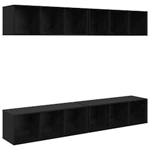 Sestava TV skříněk Nástěnný 4 pcs Černý dub 37 x 37 x 107 cm - obrázek 2