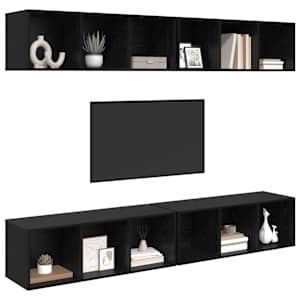 Sestava TV skříněk Nástěnný 4 pcs Černý dub 37 x 37 x 107 cm - obrázek 3