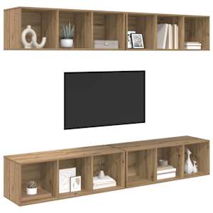 Sestava TV skříněk 4 pcs Artisanový dub kompozitní dřevo - obrázek 3