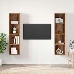 Komplet TV omaric 2 pcs Rjava 37 x 37 x 142,5 cm