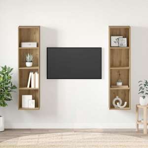 Komplet TV omaric 2 pcs Rjava 37 x 37 x 142,5 cm
