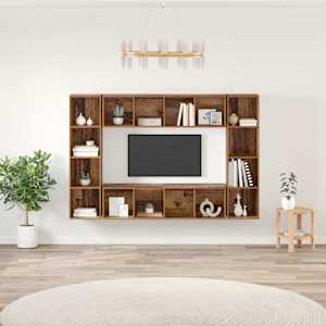 Komplet TV omaric 4 pcs Rjava 37 x 37 x 142,5 cm