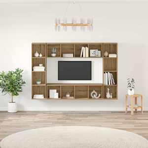 Komplet TV omaric 4 pcs Rjava 37 x 37 x 142,5 cm