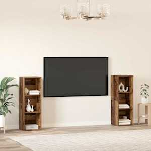 Sestava TV skříněk Nástěnný 2 pcs Staré dřevo 107 x 35 x 37 cm - obrázek 4