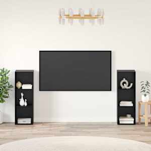 Komplet TV omaric 2 pcs Črna Orehovina 107 x 35 x 37 cm