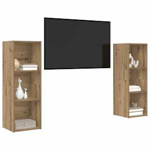Sestava TV skříněk 2 pcs Artisanový dub kompozitní dřevo - obrázek 3