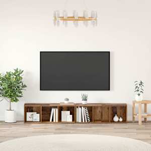 Sestava TV skříněk Nástěnný 2 pcs Staré dřevo 37 x 35 x 107cm - obrázek 1