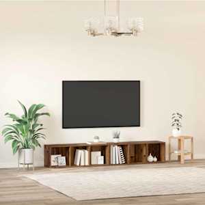 Sestava TV skříněk Nástěnný 2 pcs Staré dřevo 37 x 35 x 107cm - obrázek 4