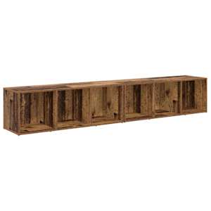 Sestava TV skříněk Nástěnný 2 pcs Staré dřevo 37 x 35 x 107cm - obrázek 2
