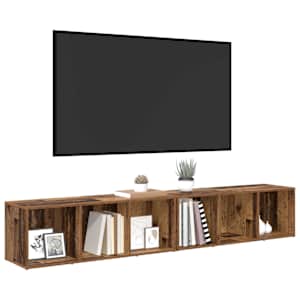 Sestava TV skříněk Nástěnný 2 pcs Staré dřevo 37 x 35 x 107cm - obrázek 3