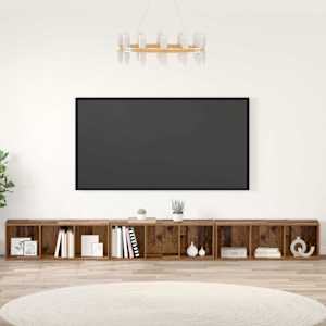 Sestava TV skříněk Nástěnný 3 pcs Staré dřevo 37 x 35 x 107 cm - obrázek 1