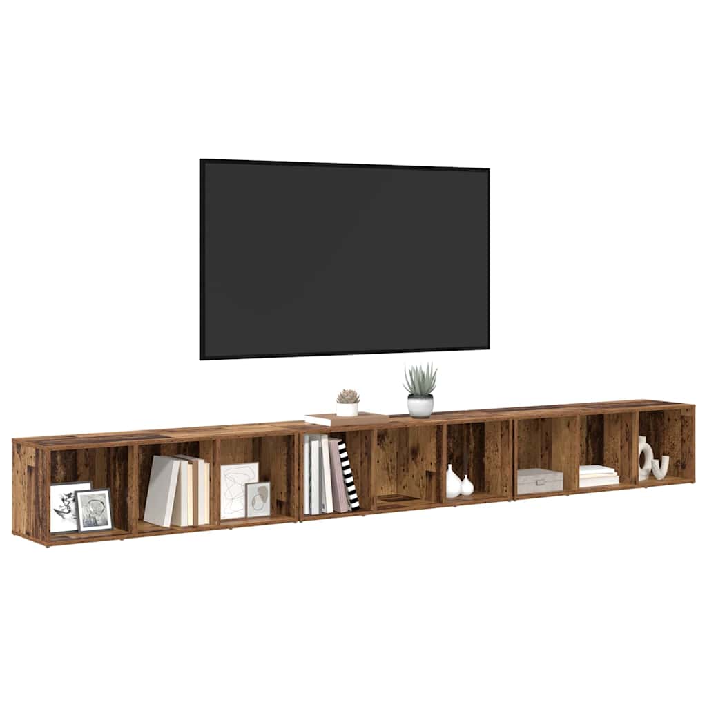 vidaXL TV-kast 3 pcs Oud hout 37 x 35 x 107,5 cm Gelamineerd hout