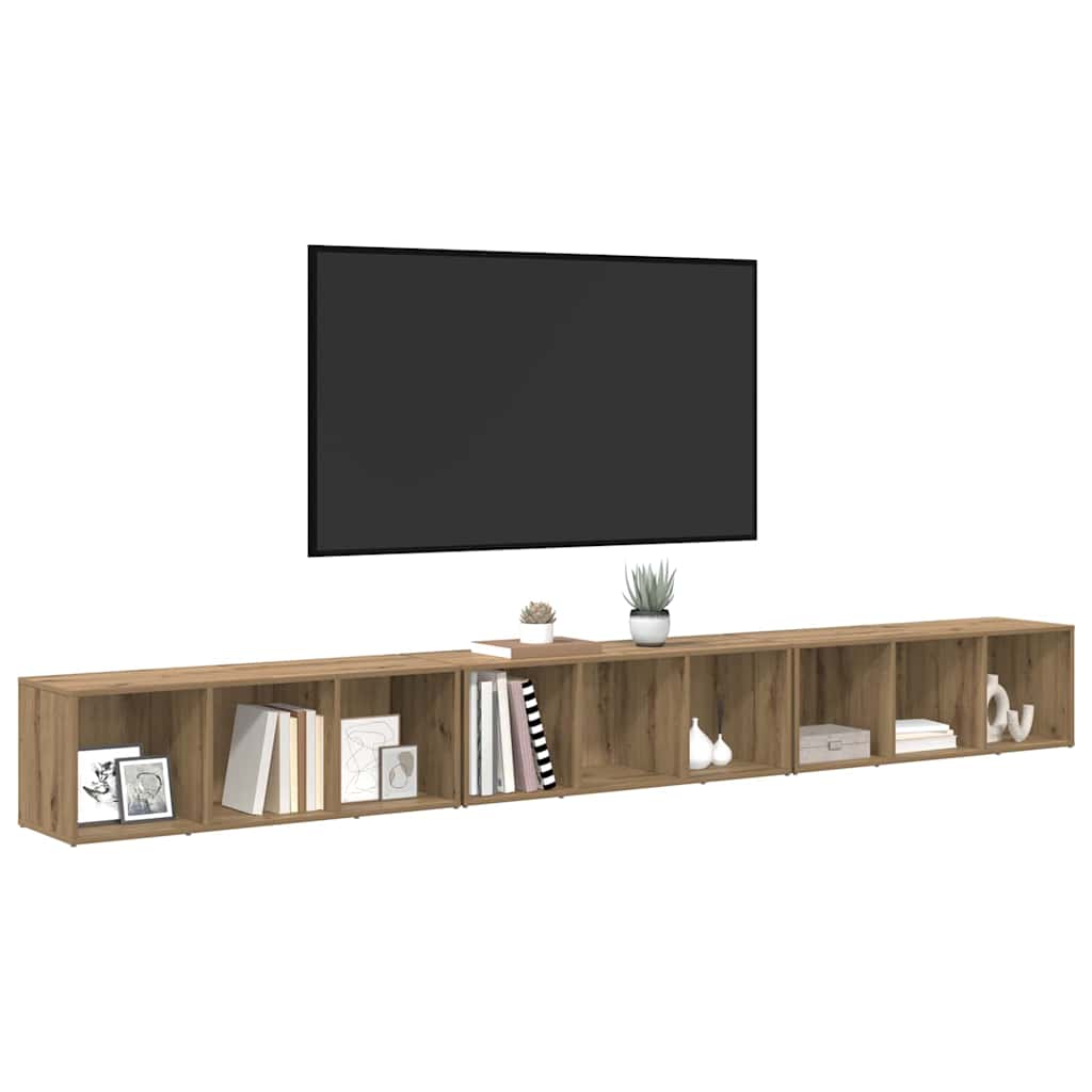 vidaXL TV-kast 3 pcs artisanaal eikenkleurig 37 x 35 x 107,5 cm