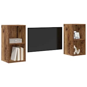 Sestava TV skříněk Nástěnný 2 pcs Staré dřevo 37 x 37 x 72 cm - obrázek 3