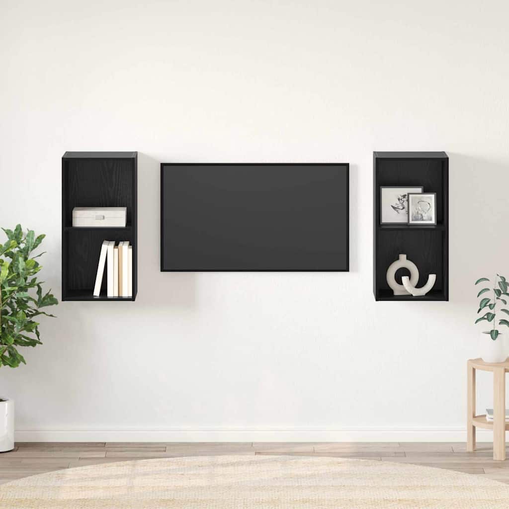 Seina TV Kapid 2 pcs Must tamm 37 x 37 x 72 cm Tehispuit
