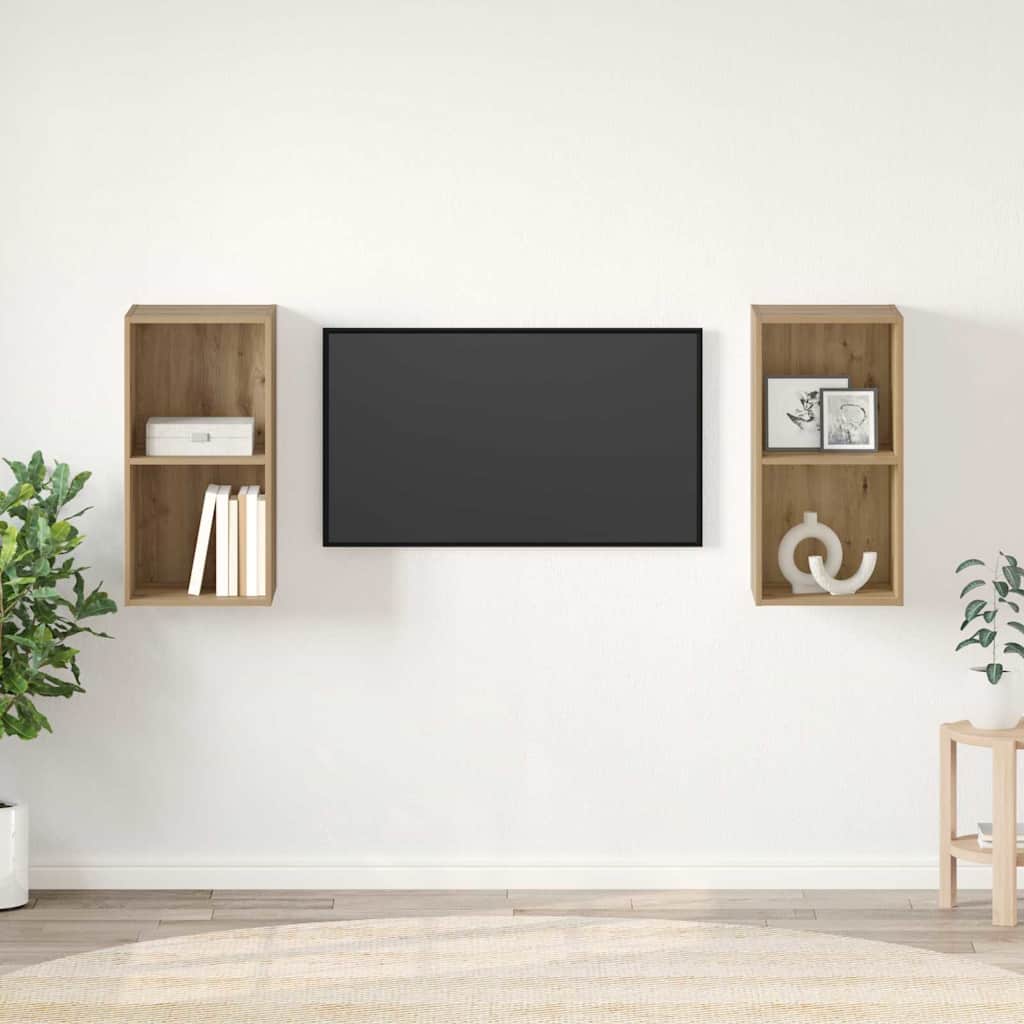 Seina TV Kapid 2 pcs Käsitöö tamm 37 x 37 x 72 cm Tehispuit