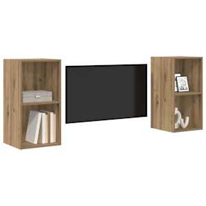 Sestava TV skříněk 2 pcs Artisanový dub kompozitní dřevo - obrázek 3