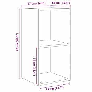 Sestava TV skříněk Nástěnný 2 pcs Černý dub 72 x 35 x 36,5 cm - obrázek 10