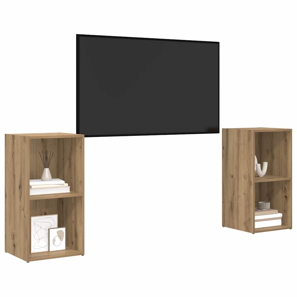 vidaXL Tv-meubelset 2 pcs artisanaal eikenkleurig 72 x 35 x 36.5 cm