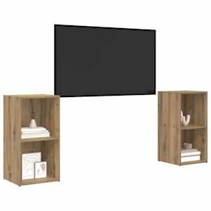 Sestava TV skříněk 2 pcs Artisanový dub kompozitní dřevo - obrázek 3
