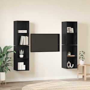 Sestava TV skříněk Nástěnný 4 pcs Černý dub 37 x 37 x 72 cm - obrázek 4
