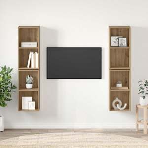 Komplet TV omaric 4 pcs Umetni hrast 37 x 37 x 72 cm