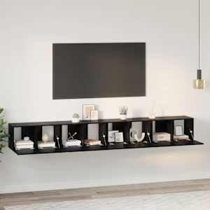 Sestava TV skříněk Nástěnný 4 pcs Černý dub 60 x 30 x 30 cm - obrázek 1