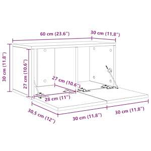Sestava TV skříněk Nástěnný 4 pcs Černý dub 60 x 30 x 30 cm - obrázek 9
