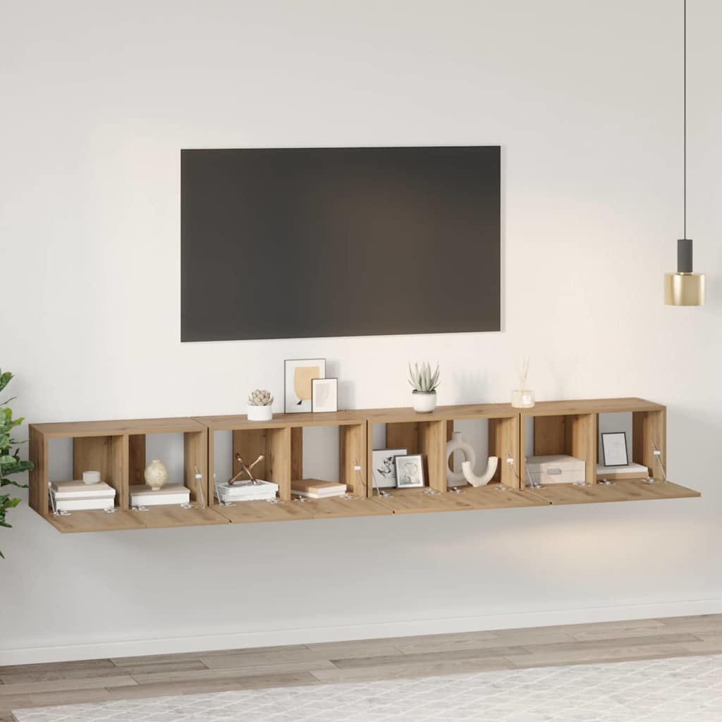 Telerikapi komplekt ladustamisega uksega 4 pcs Käsitöö tamm