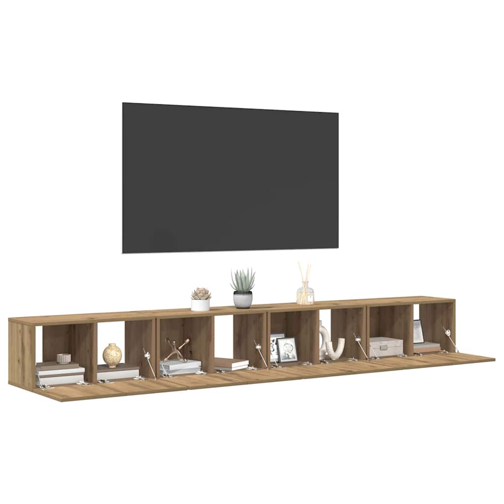 vidaXL Tv-meubelset 4 pcs artisanaal eikenkleurig 60 x 30 x 30 cm