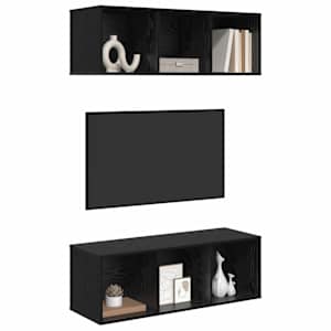 Sestava TV skříněk Nástěnný 2 pcs Černý dub 37 x 37 x 107 cm - obrázek 3