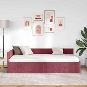 Rohový rám postele s čelo Víno Červené 80 cm x 200 cm textil - obrázek 3