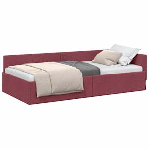 Rohový rám postele s čelo Víno Červené 80 cm x 200 cm textil - obrázek 2