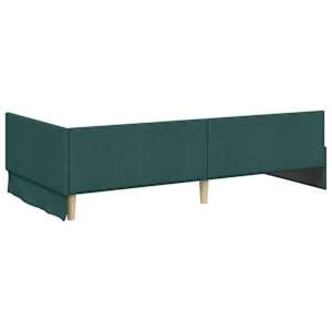 Rohový rám postele s čelo Tmavě zelená 80 cm x 200 cm textil - obrázek 7