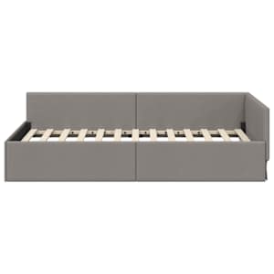 Rohový rám postele s čelo Taupe 80 cm x 200 cm textil - obrázek 5
