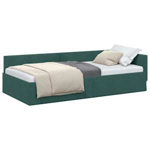 vidaXL Nurgavoodi raam peaga Tume rohelise 80 cm x 200 cm Samet