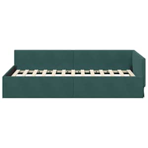 Rohový rám postele s čelo Tmavě zelená 80 cm x 200 cm samet - obrázek 5