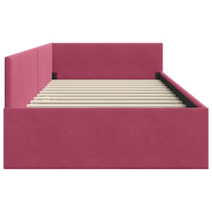 Rohový rám postele s čelo Víno Červené 80 cm x 200 cm samet - obrázek 6