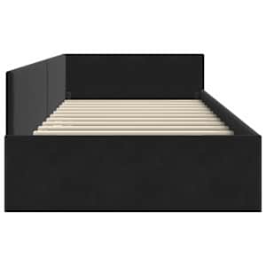 Rohový rám postele s čelo Černá 80 cm x 200 cm samet - obrázek 6