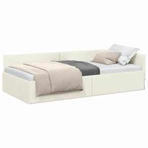 vidaXL Nurgavoodi raam peaga cream 80 cm x 200 cm Samet